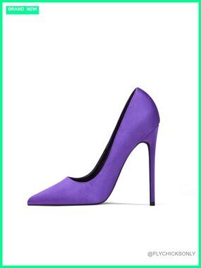 Satin Pointed Toe Slip On Stiletto Pumps High Heels